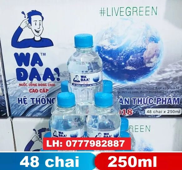 WaDaa chai 250ml (thùng 48) chính hãng — đại lý Phúc Anh Water